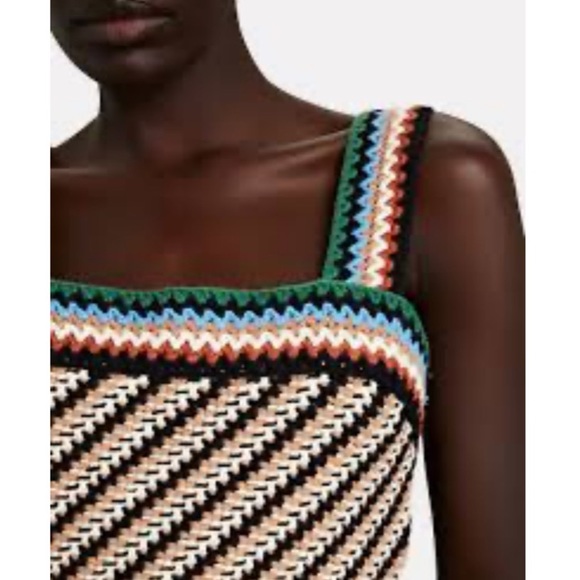 Veronica Beard Livina Woven Knit Sweater Stripe Diagnol Geometric Tank Top Small - Picture 14 of 16